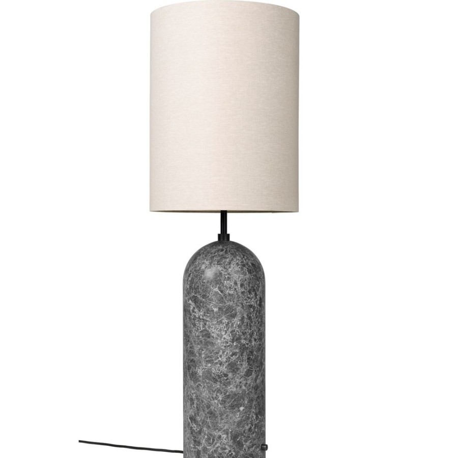 Belysning GUBI Golvlampor | Gravity Xl Golvlampa Hog, Gra Marmor / Canvas