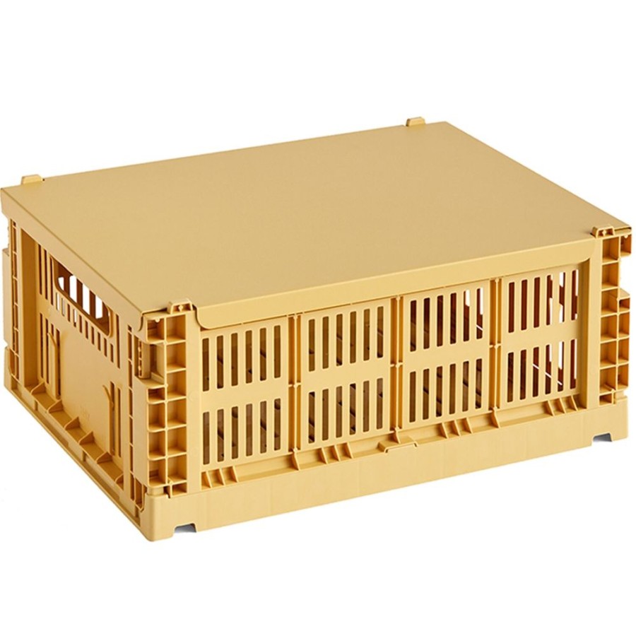 Inredning HAY Boxar & Askar | Colour Crate Lock Till Forvaringslada M, Golden Yellow