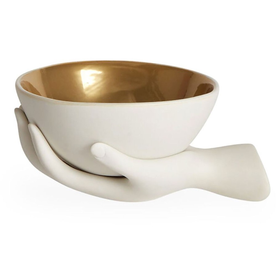 Inredning Jonathan Adler Skulpturer & Dekorativa Accessoarer | Eve Accent Skal Interior,Vit/Guld