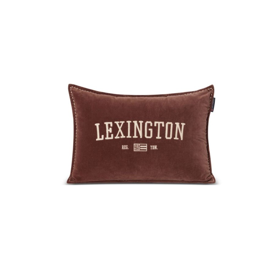 Textil Lexington Tacken & Kuddar | Logo Message Organic Cotton Velvet Kudde 40X60 Cm, Brun