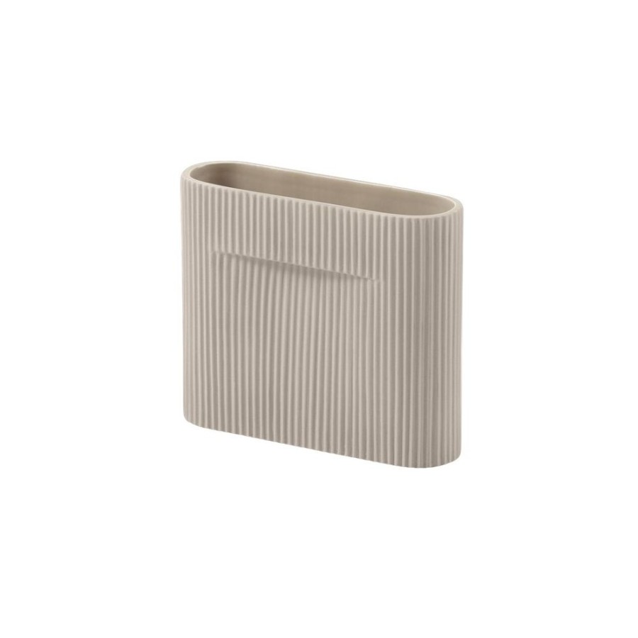 Inredning Muuto Vaser | Ridge Vas 16,5 Cm, Beige