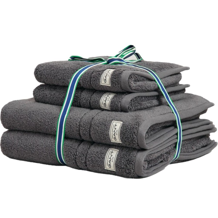 Textil Gant Home Handdukar & Badlakan | Premium Handdukar 4-Pack 50X70 + 70X140 Cm, Anchor Grey