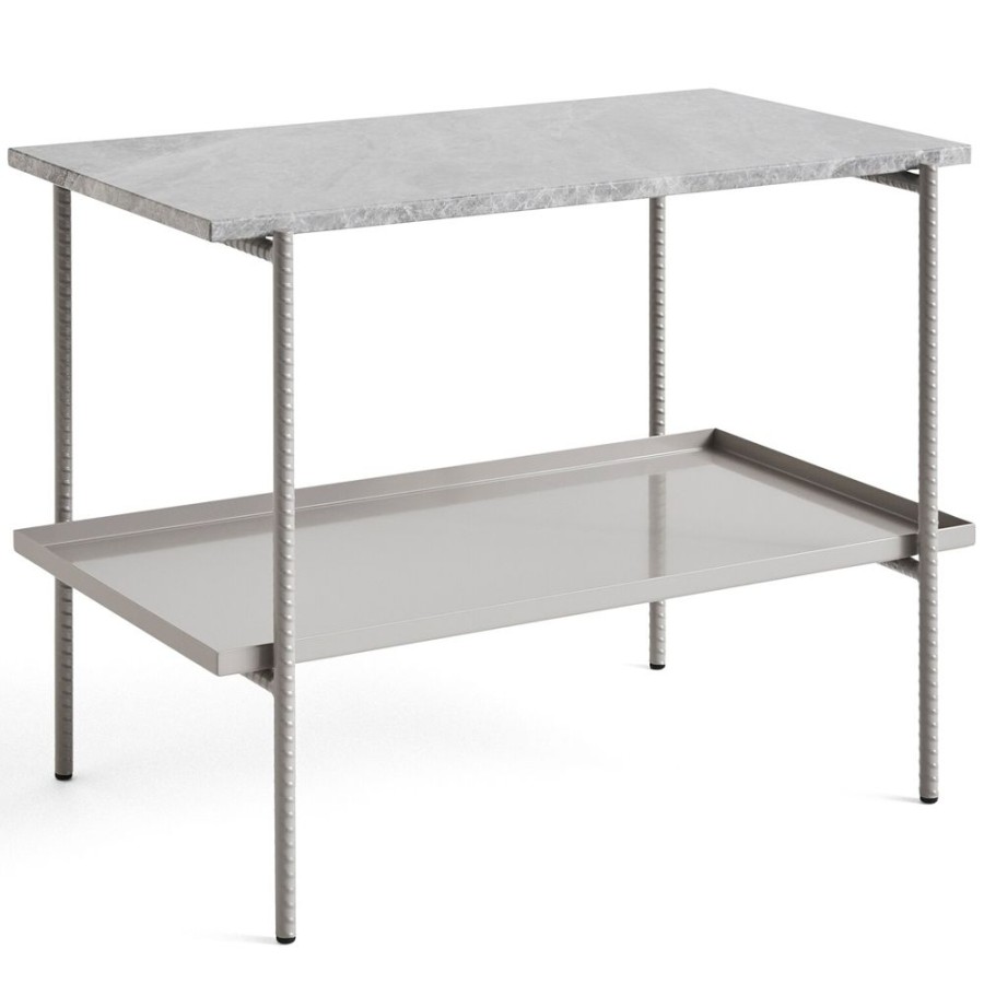 Mobler HAY Sidobord & Smabord | Rebar Sidobord 49X80 Cm, Fossil Grey