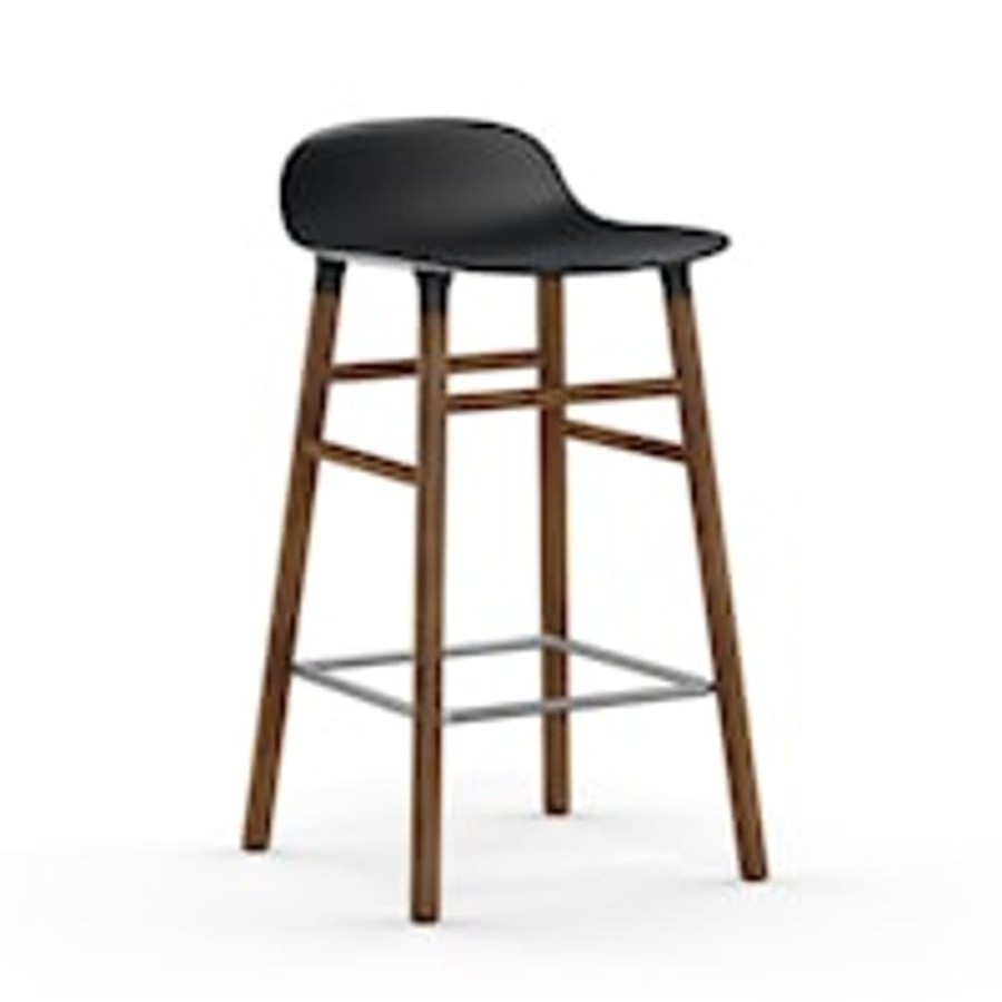 Mobler Normann Copenhagen Barstolar | Form Barstol Valnotsben, 65Cm, Svart