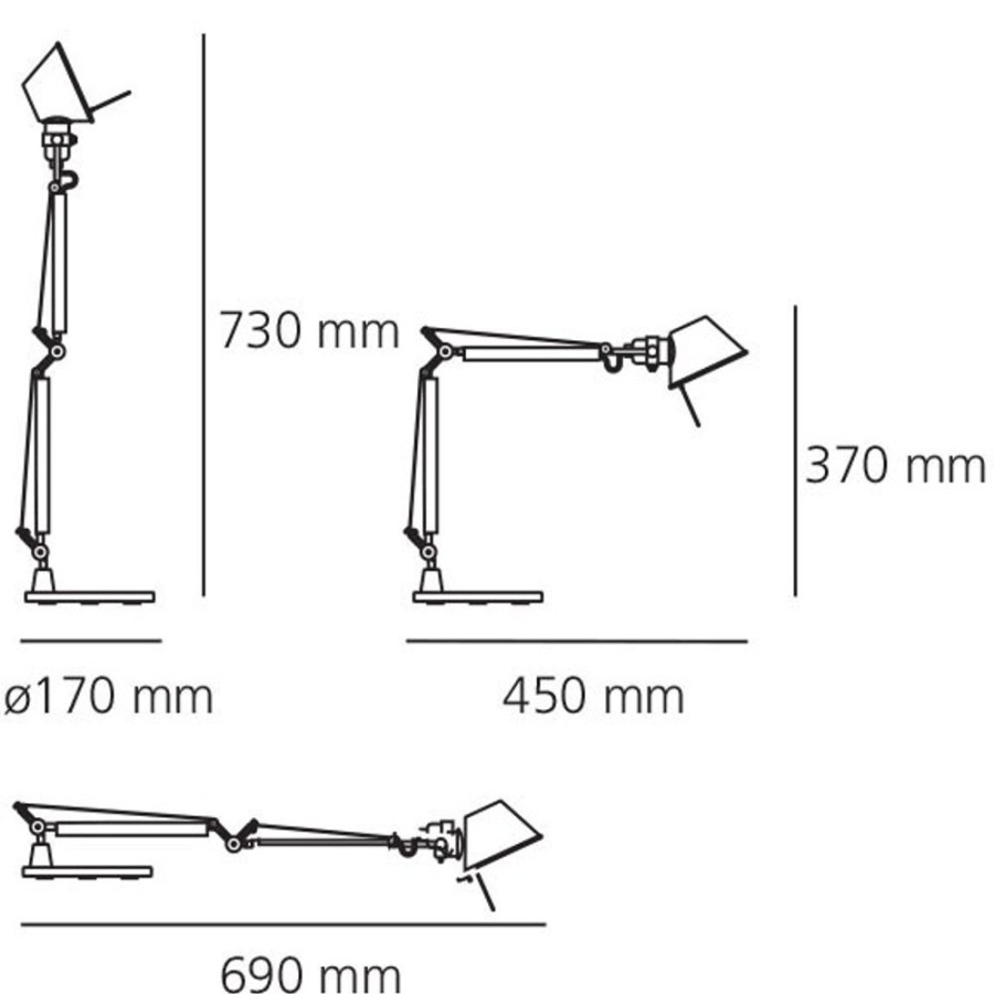 Belysning Artemide Bordslampor | Tolomeo Micro Bordslampa, Svart