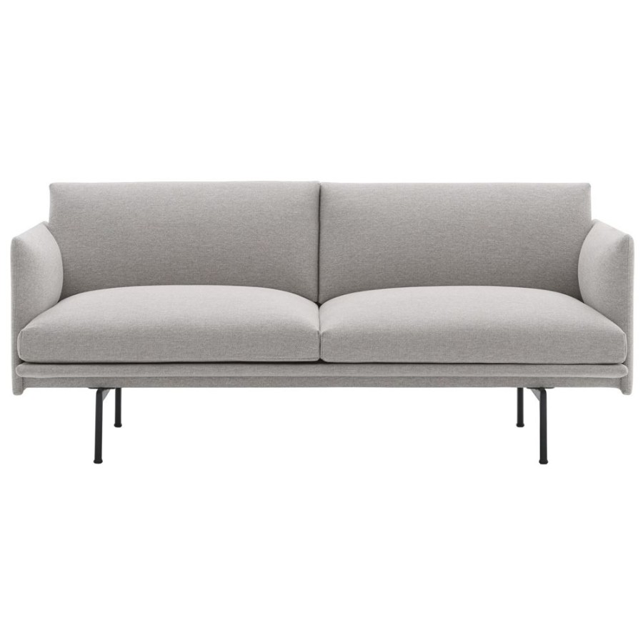 Mobler Muuto 2-Sitssoffor | Outline Soffa 2-Sits, Clay 12 / Svart Aluminium