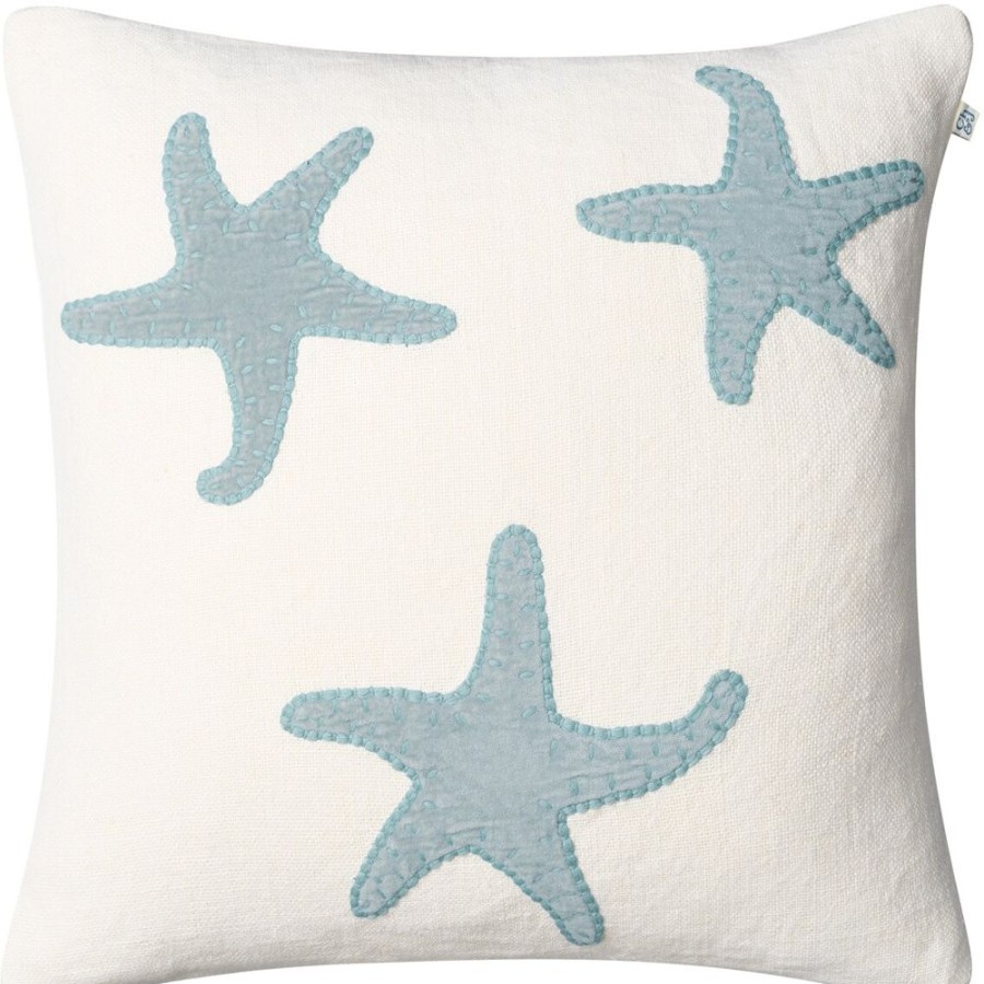 Textil Chhatwal & Jonsson Prydnadskuddar & Kuddfodral | Star Fish Kuddfodral 50X50 Cm, Off-White / Aqua