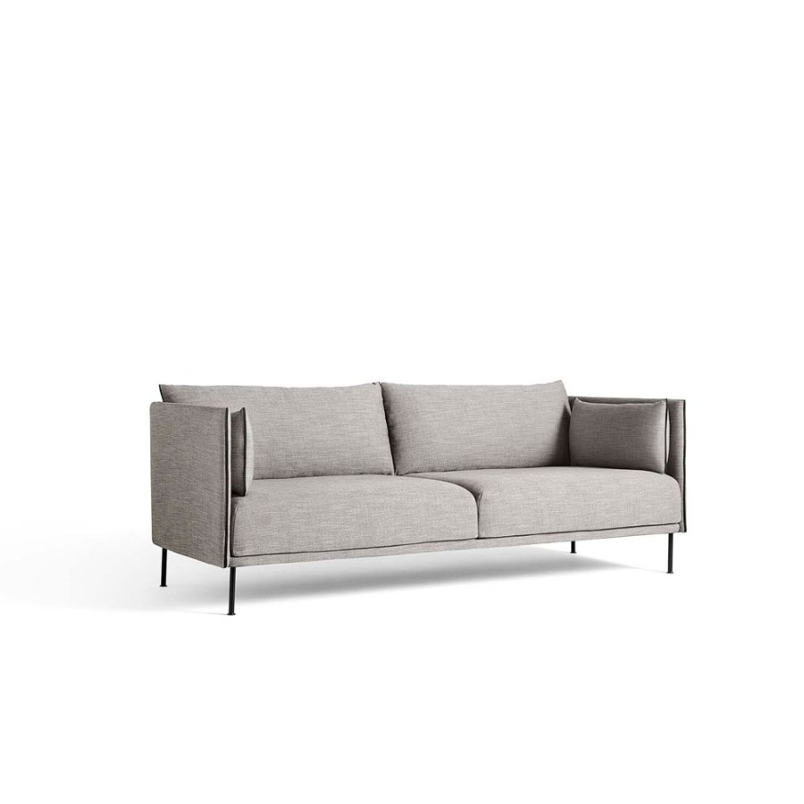 Mobler HAY 3-Sitssoffor | Silhouette 3-Sits Soffa, Ruskin 33/Svart Passpoal/Stal