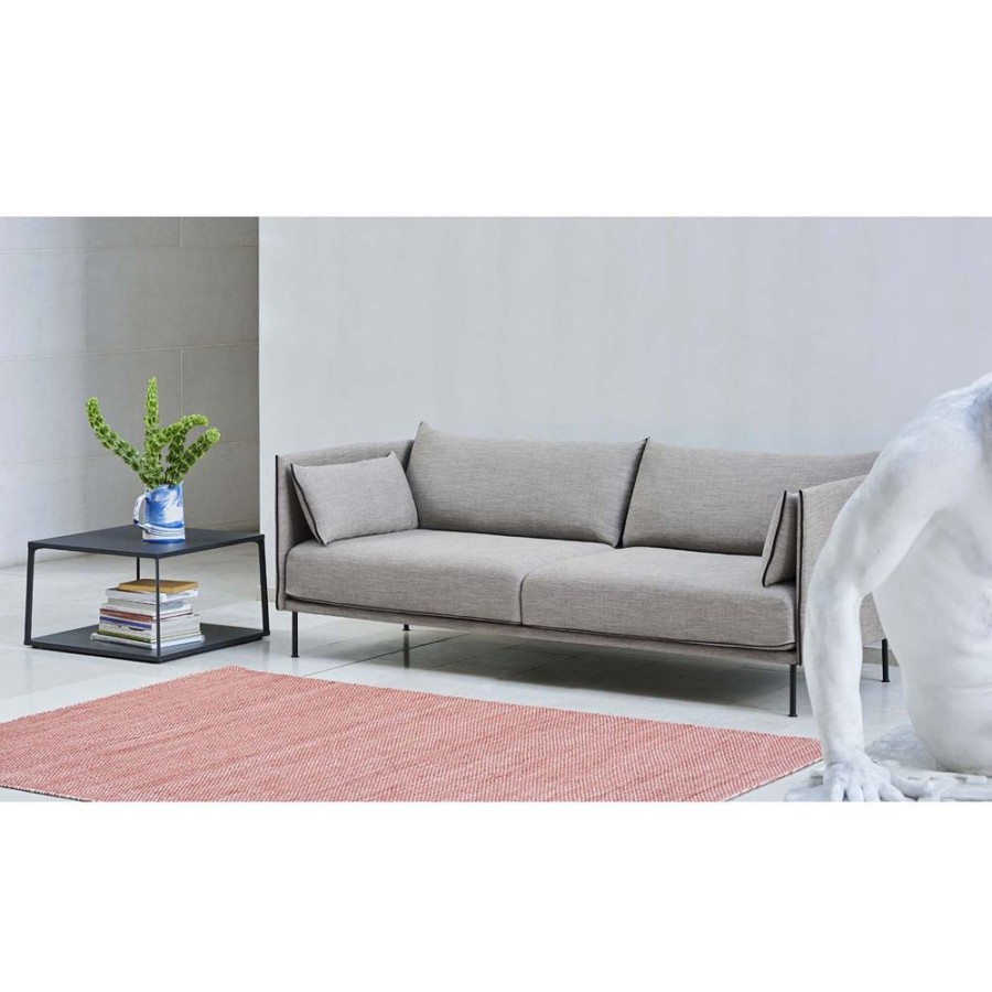 Mobler HAY 3-Sitssoffor | Silhouette 3-Sits Soffa, Ruskin 33/Svart Passpoal/Stal