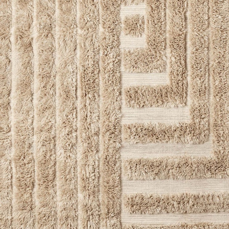 Mattor Dusty Deco Ullmattor | Shaggy Labyrinth Ullmatta 300X200 Cm, Beige