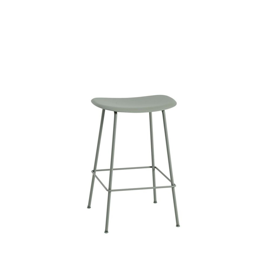 Mobler Muuto Barstolar | Fiber Tube Bar Stool, Dusty Green