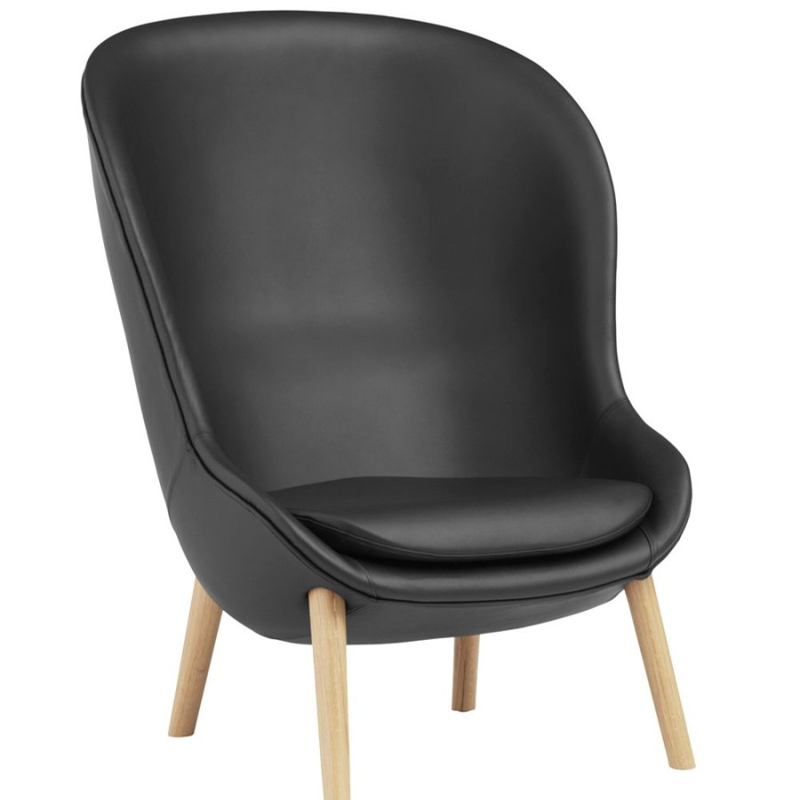 Mobler Normann Copenhagen Fatoljer | Hyg Fatolj Hog, Svart Lader / Ek