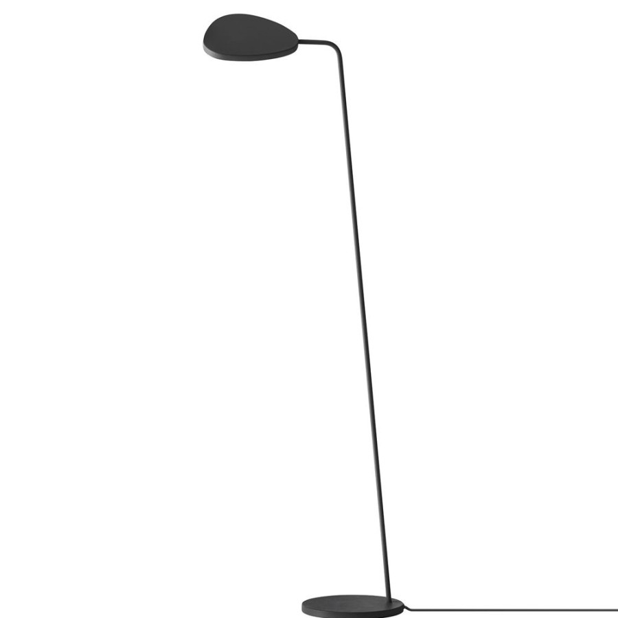 Belysning Muuto Golvlampor | Leaf Golvlampa, Black