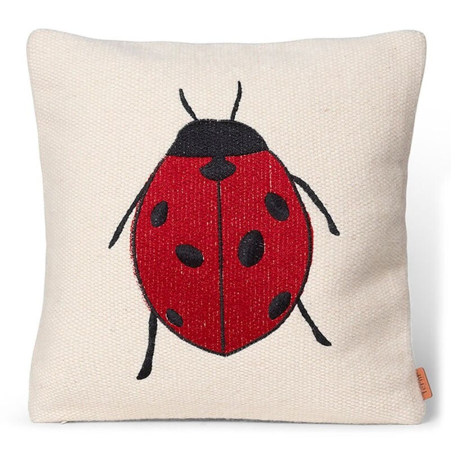 Textil Ferm Living KIDS Prydnadskuddar & Kuddfodral | Forest Prydnadskudde Broderad 40X40 Cm, Ladybird