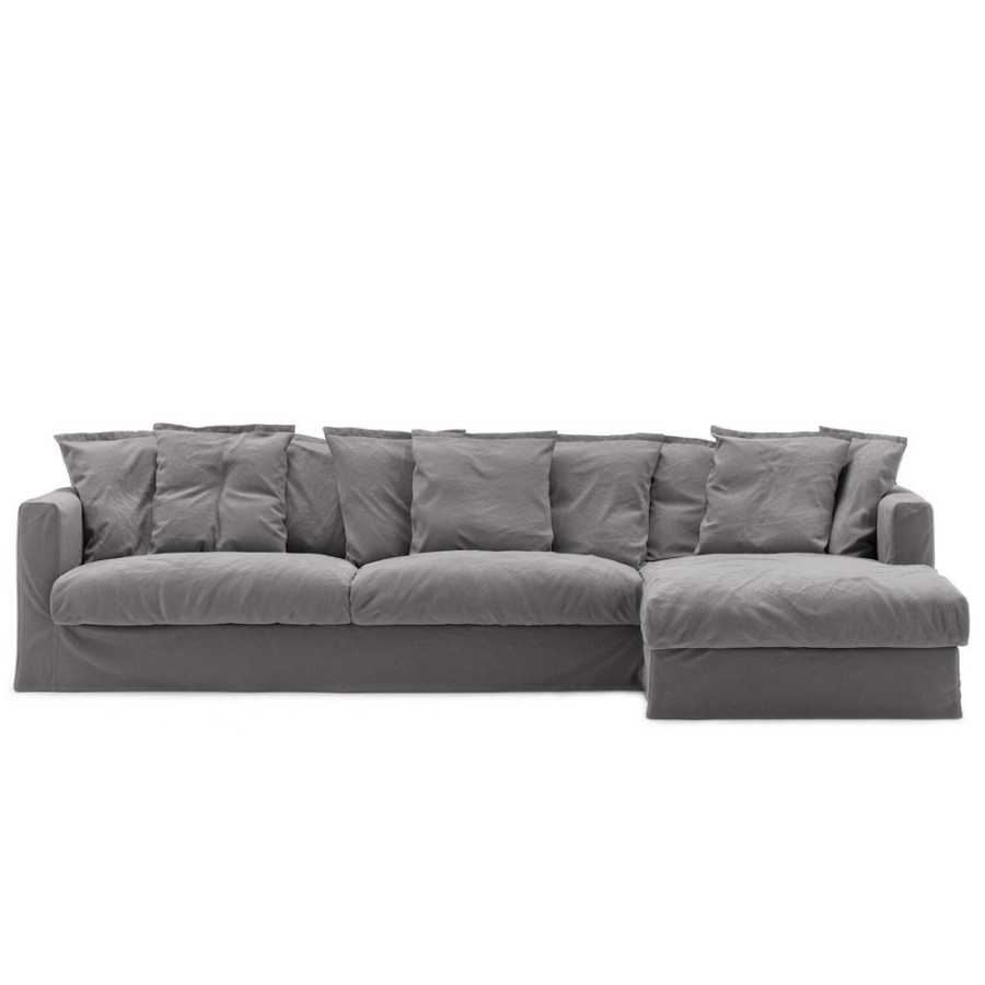 Mobler Decotique Hornsoffor & Divansoffor | Le Grand Air 3-Sitssoffa Bomull Divan Hoger, Gra