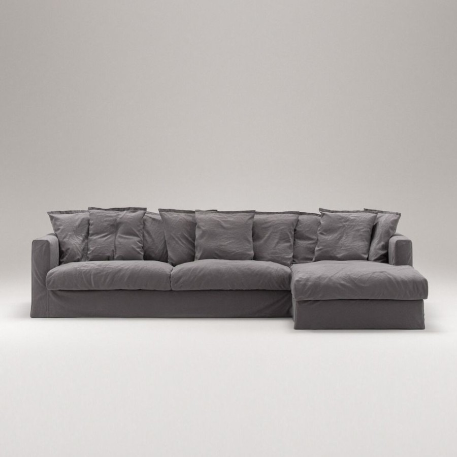 Mobler Decotique Hornsoffor & Divansoffor | Le Grand Air 3-Sitssoffa Bomull Divan Hoger, Gra