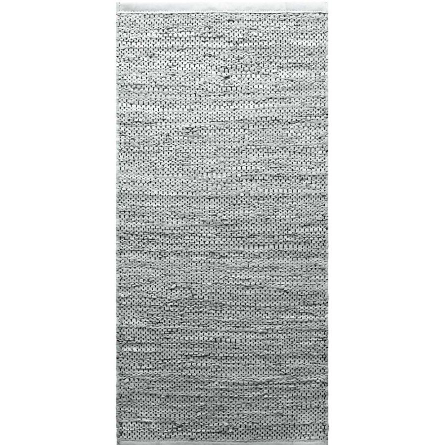 Mattor Rug Solid Ladermattor | Leather Matta 75X200 Cm, Light Grey