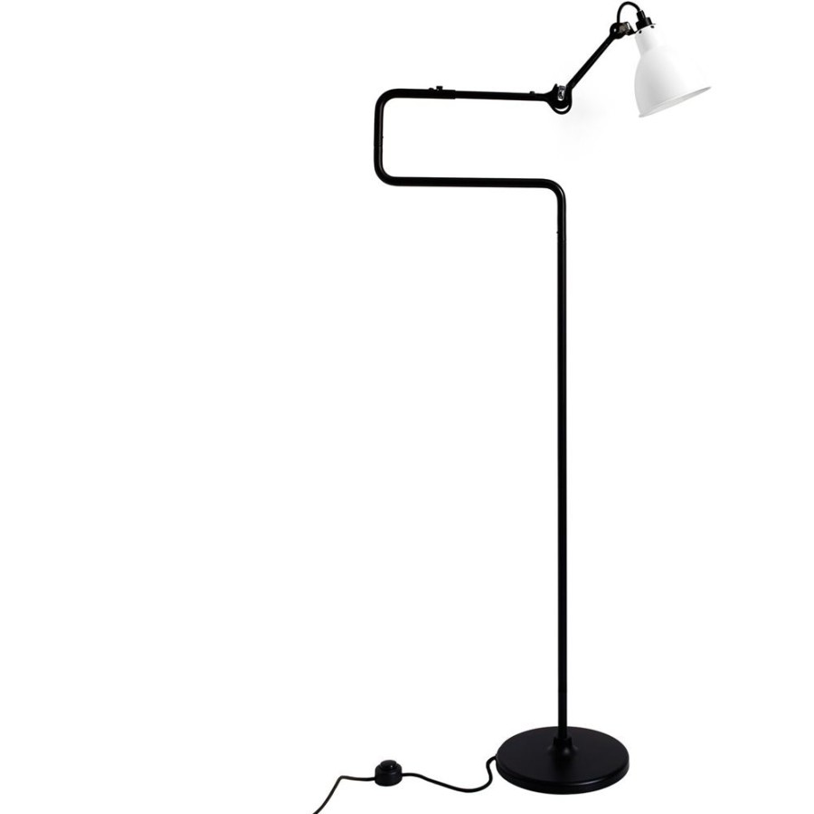 Belysning DCWéditions Golvlampor | La Lampe Gras N°411 Golvlampa, Svart / Vit