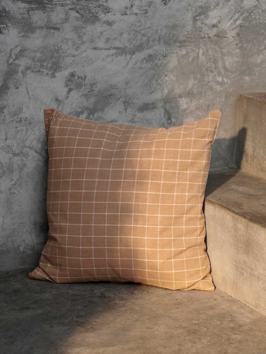 Textil Ferm Living Prydnadskuddar & Kuddfodral | Brown Prydnadskudde, Check, 50X50 Cm