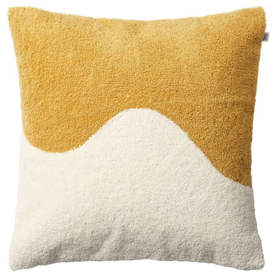 Textil Chhatwal & Jonsson Prydnadskuddar & Kuddfodral | Yogi Kuddfodral Spicy Yellow/Off-White, 50X50 Cm