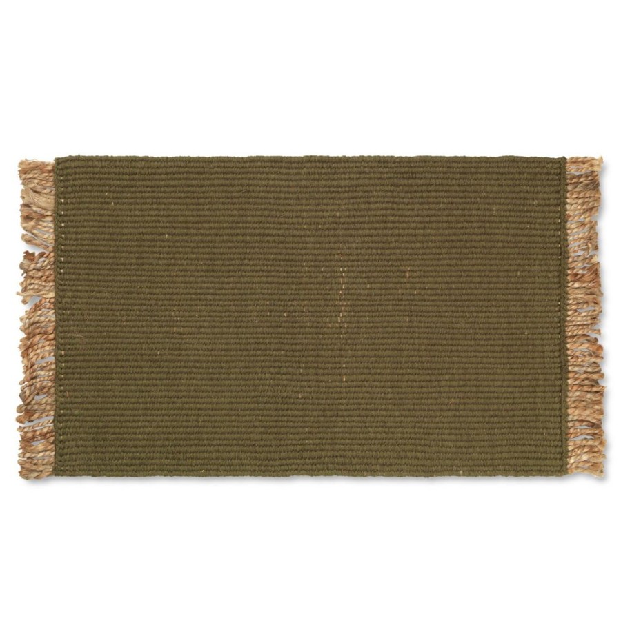 Mattor Ferm Living Hampamattor & Jutemattor | Block Matta 50X80 Cm, Olive / Natural