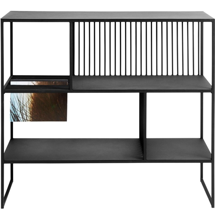 Mobler Muubs Bokhyllor | Denver Low Hylla 105X90 Cm, Svart Metall / Glas