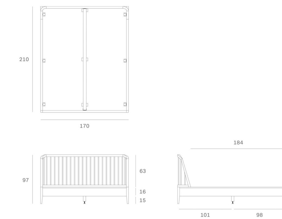 Mobler Ethnicraft Sangar | Spindle Sangstomme Ek, 160X200 Cm