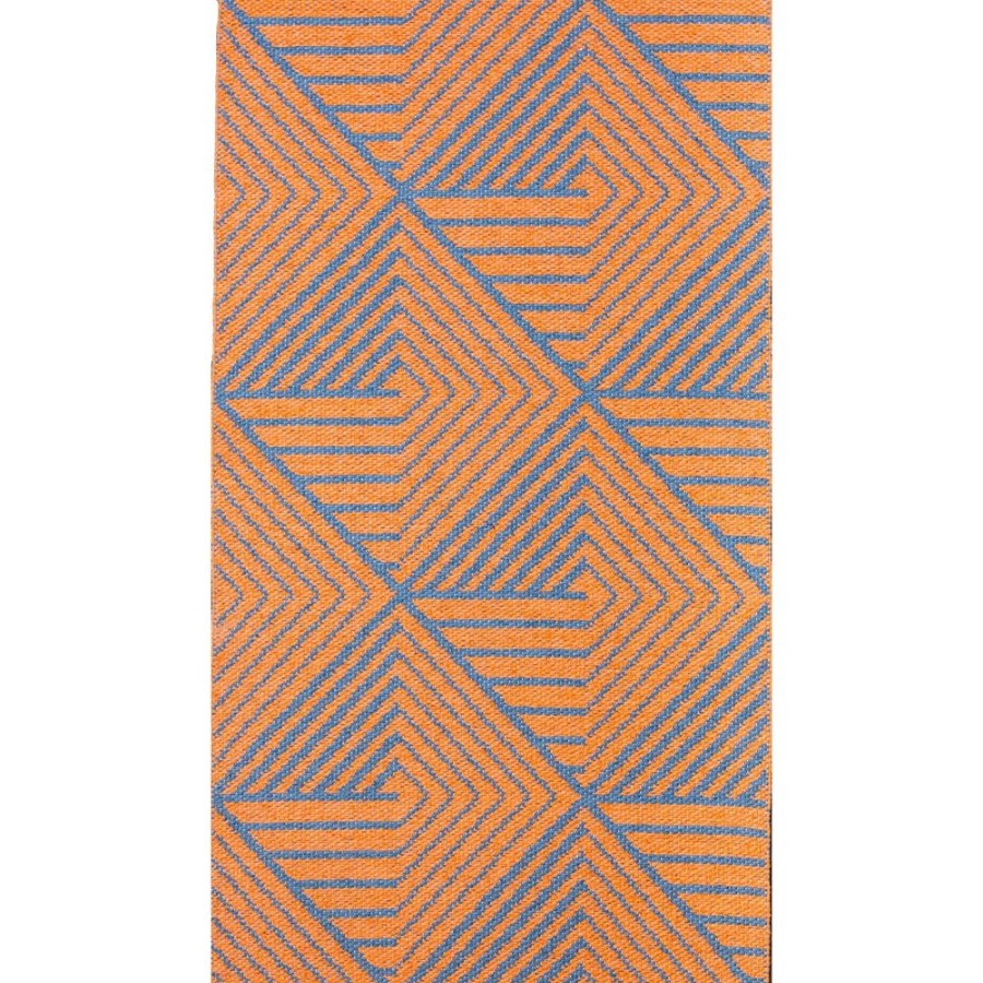 Mattor Varg Designkollektiv Plastmattor | Stubbe Matta 70X250 Cm, Orange/Denim