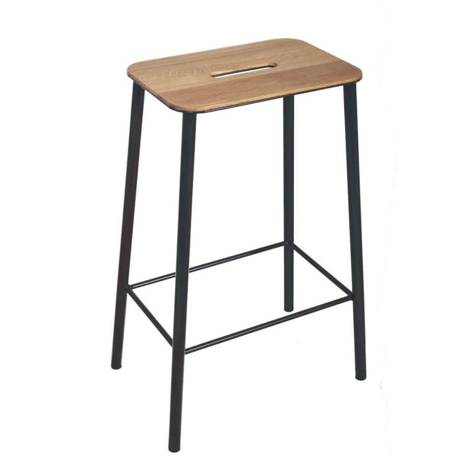 Mobler Frama Pallar | Adam Stool Barstol 65 Cm, Ek/Matt Svart