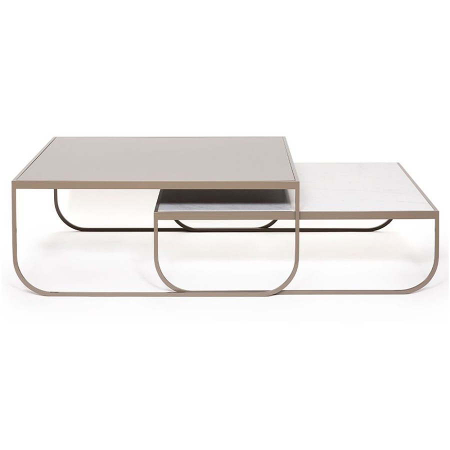 Mobler Asplund Soffbord | Tati 90 Soffbord Hogt, Nougat / Lackat Glas