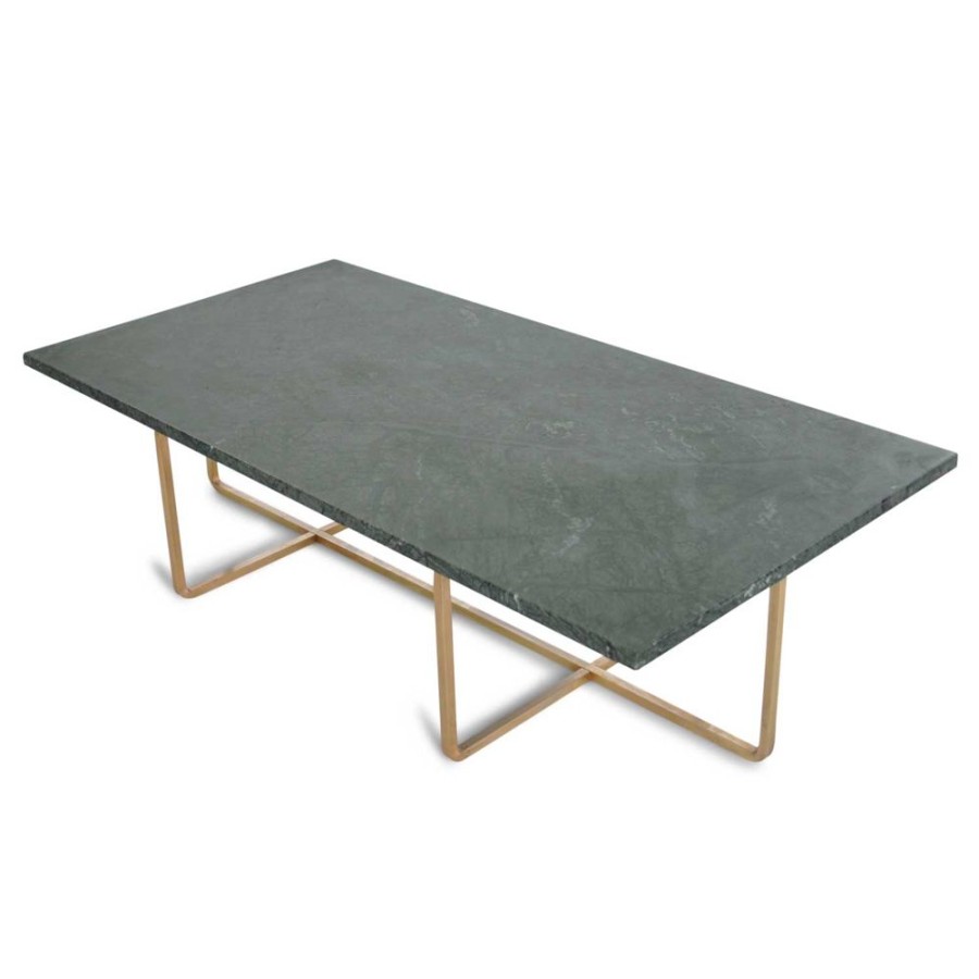 Mobler OX Denmarq Soffbord | Ninety Soffbord 120X60X30 Cm, Massingsunderrede, Gron Marmor