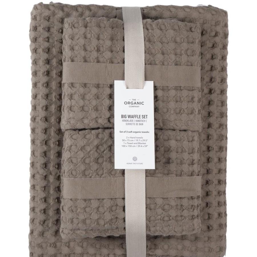 Textil The Organic Company Handdukar & Badlakan | Big Waffle Gavoset 3-Pack, Clay