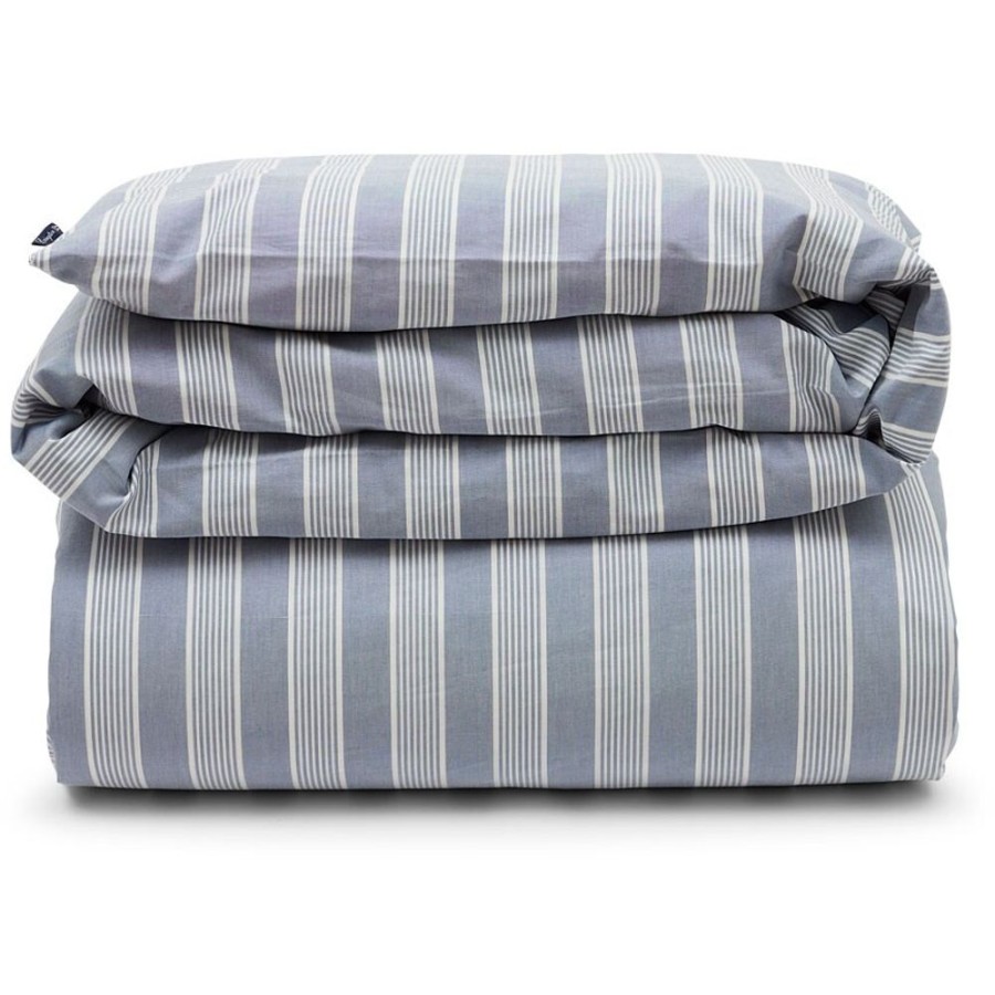 Textil Lexington Paslakan | Striped Lyocell/Cotton Paslakan Bla / Vit, 220X220 Cm