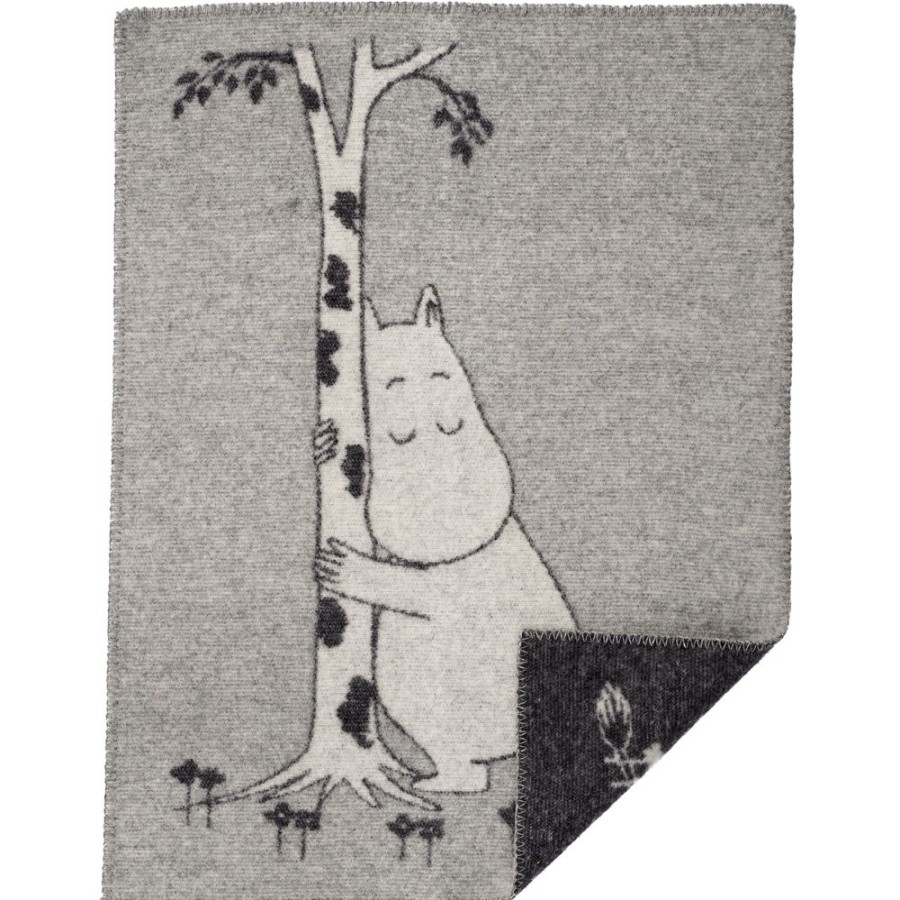 Textil Klippan Yllefabrik Pladar & Filtar | Moomin Tree Hug Plad 65X90 Cm, Gra