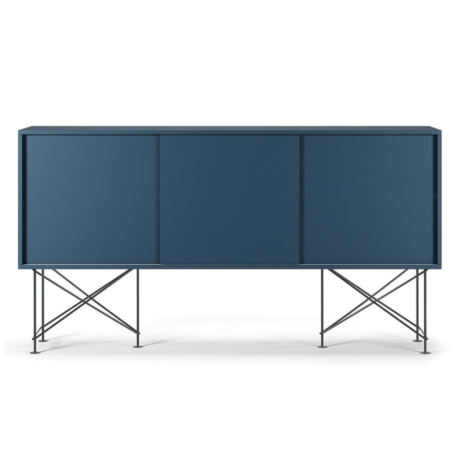 Mobler Decotique Sideboards | Vogue Sideboard 180H, Morkbla/3Db/Svart