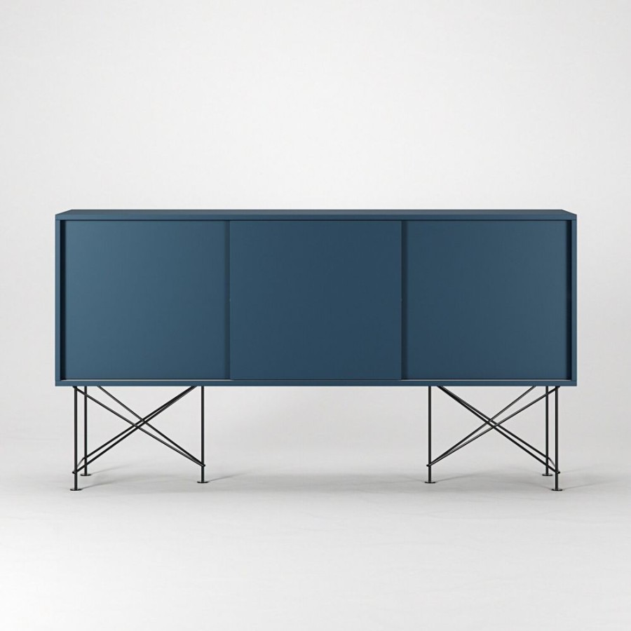 Mobler Decotique Sideboards | Vogue Sideboard 180H, Morkbla/3Db/Svart