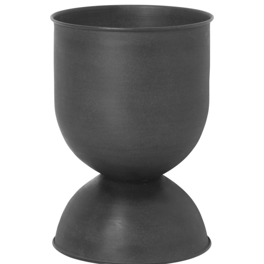 Inredning Ferm Living Krukor | Hourglass Kruka Small, Svart/Morkgra