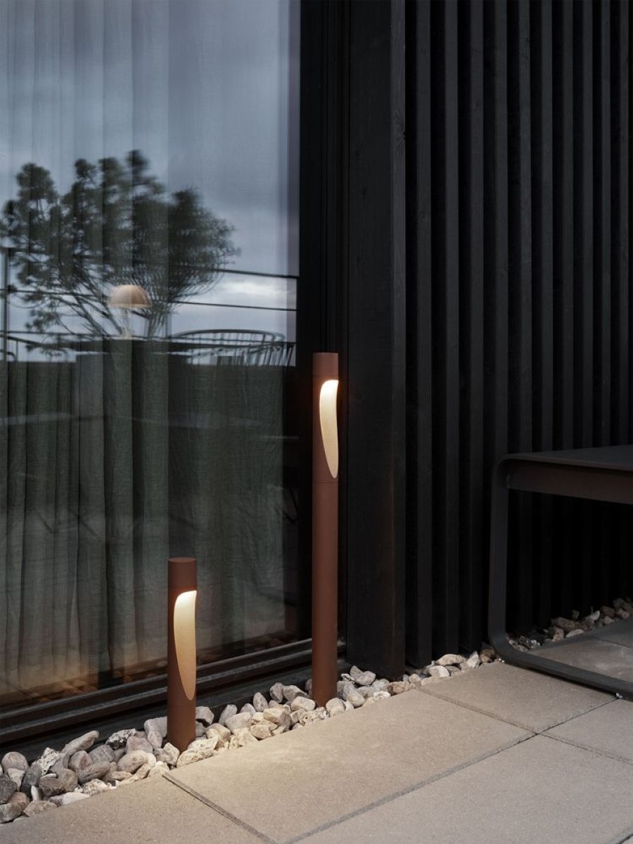 Belysning Louis Poulsen Utebelysning | Flindt Garden Pollare Kort Corten Fotplatta Utan Adapter, 2700K