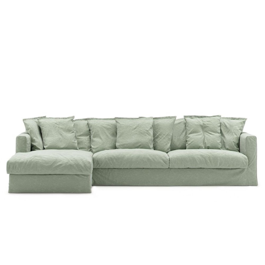 Mobler Decotique Hornsoffor & Divansoffor | Le Grand Air 3-Sitssoffa Linne Divan Vanster, Green Pear