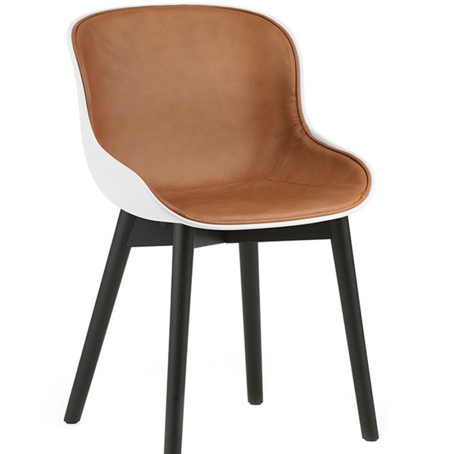 Mobler Normann Copenhagen Matstolar | Hyg Stol, Kladd Framsida, Brandy Lader / Svart Ek