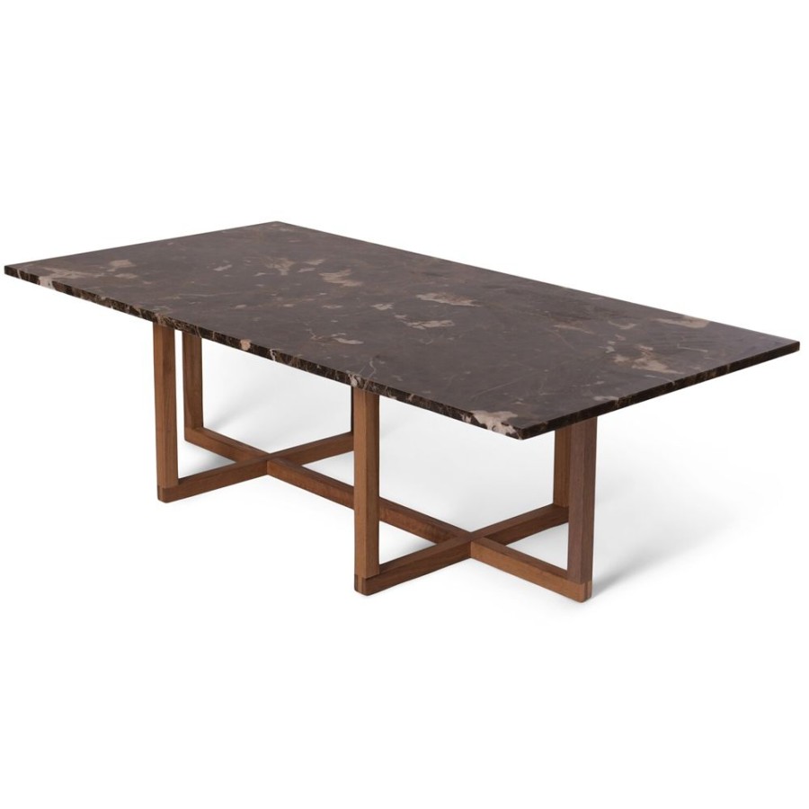 Mobler OX Denmarq Soffbord | Ninety Large Soffbord 140X70X40 Cm, Smoked Oak/Brown Emperador