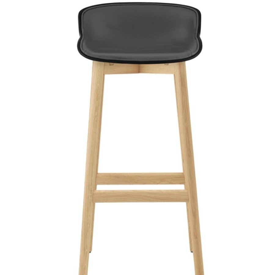 Mobler Normann Copenhagen Barstolar | Hyg Barstol 75 Cm, Kladd Framsida, Svart Lader / Ek