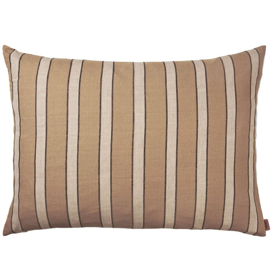 Textil Ferm Living Prydnadskuddar & Kuddfodral | Brown Prydnadskudde Lines, 60X80 Cm