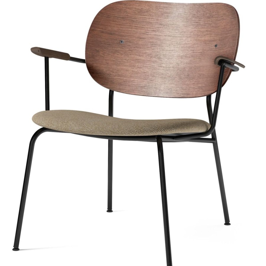 Mobler Audo Copenhagen Fatoljer | Co Loungestol Svarta Ben, Sits Moss 019 / Rygg + Arm Morkbetsad Ek