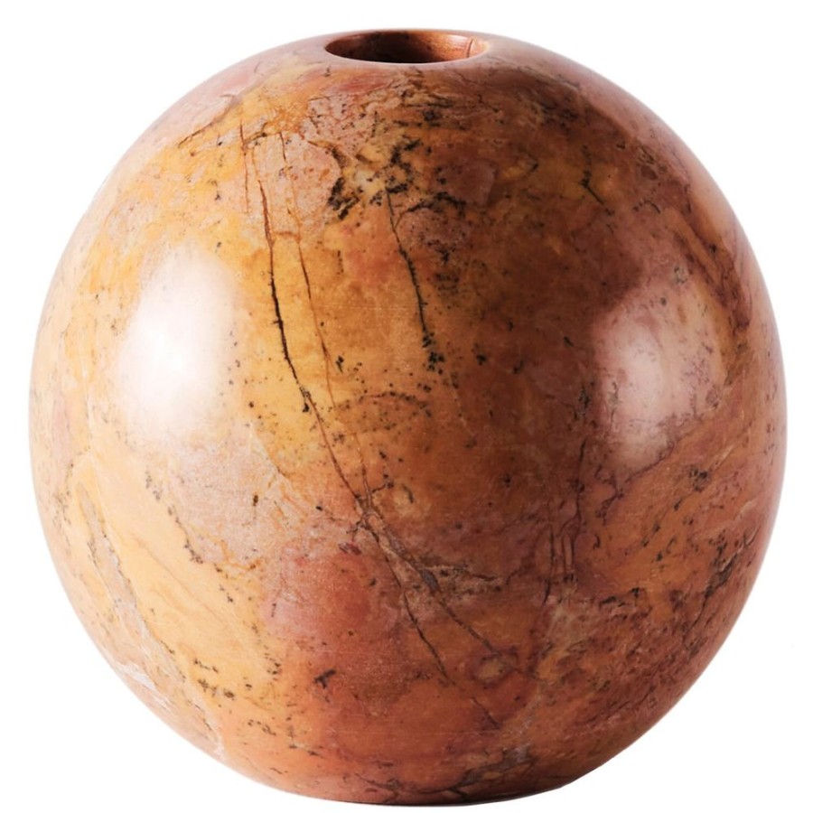 Inredning Dusty Deco Ljuslyktor | Sphere Ljusstake Marmor O10 Cm, Rod