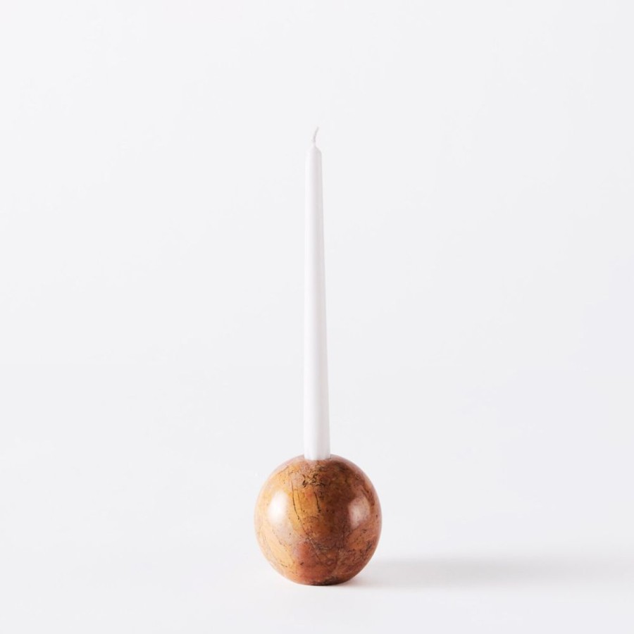 Inredning Dusty Deco Ljuslyktor | Sphere Ljusstake Marmor O10 Cm, Rod