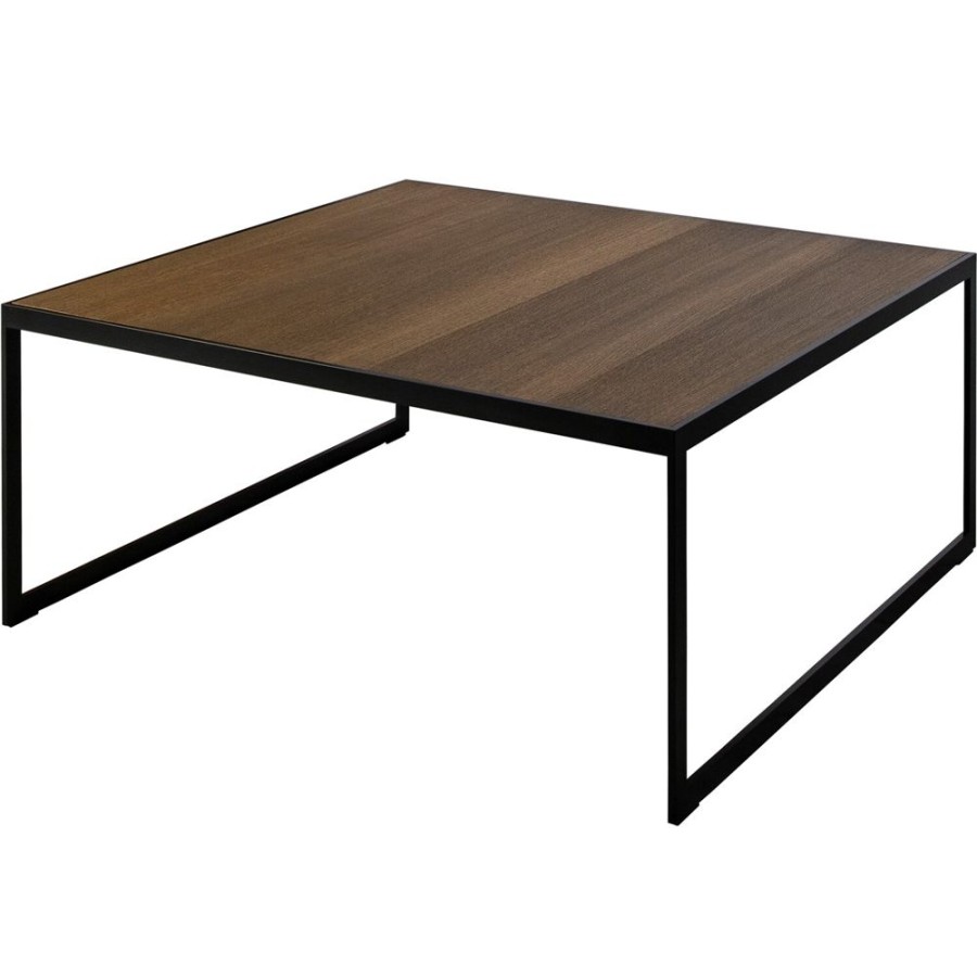 Mobler Englesson Soffbord | Square Soffbord, 102X102 Cm, Svart/Burned Walnut