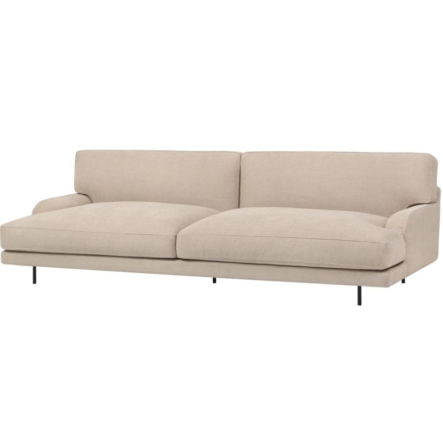 Mobler GUBI 2-Sitssoffor | Flaneur Soffa Fc 2-Sits, Ben Svart / Hot Madison 073 Beige