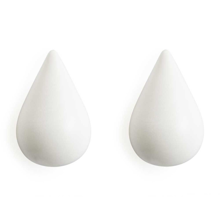 Inredning Normann Copenhagen Krokar & Galgar | Dropit Krok Small 2-Pack, Vit