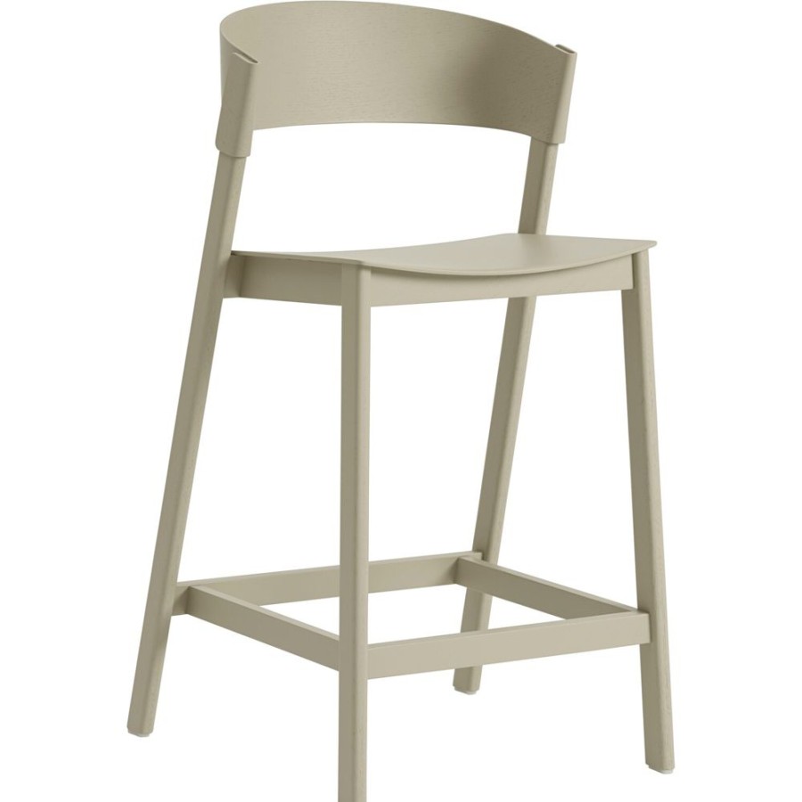 Mobler Muuto Barstolar | Cover Barstol Med Ryggstod 65 Cm, Morkbeige